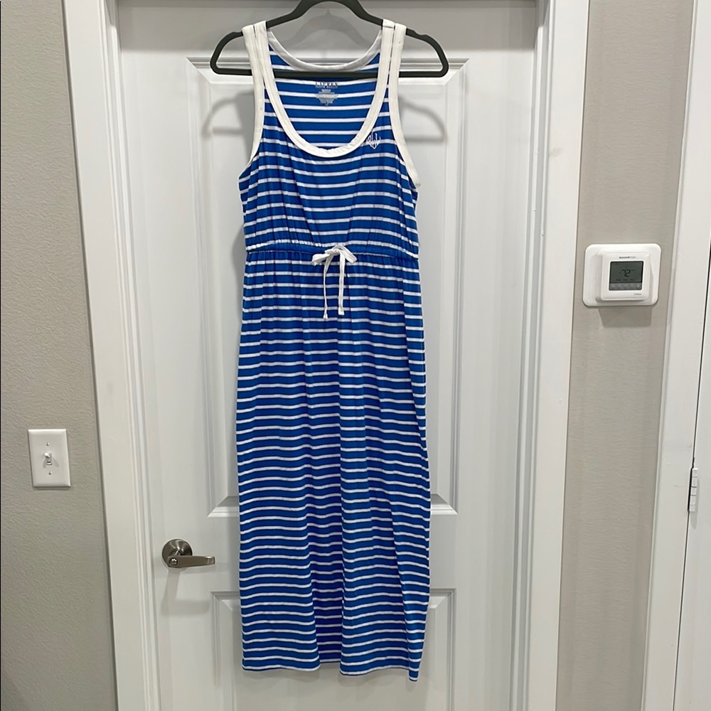 Ralph Lauren Blue and White Striped Maxi Dress